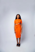 Load image into Gallery viewer, Twist knot midi cut out dress
