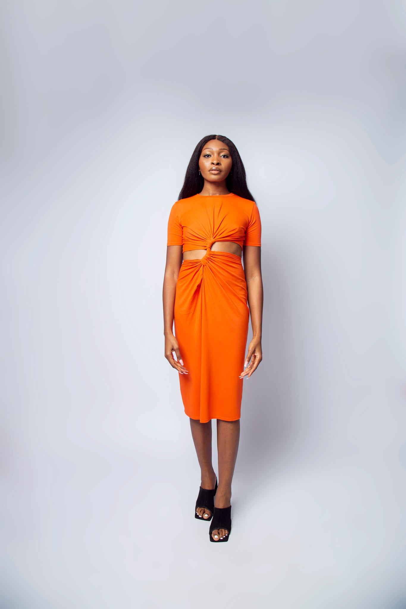 Twist knot midi cut out dress Forest of Women Twist knot midi cut out dress Forest of Women
