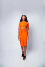 Load image into Gallery viewer, Twist knot midi cut out dress
